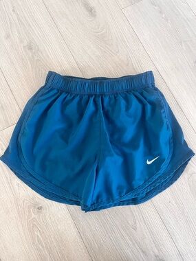 Nike Blue Teal Running Shorts with Drawstring